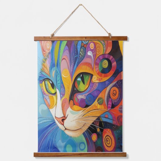 Levendig kattengezicht hangend wandkleed (Voorkant)