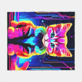 Levendig kattenkunstwerk fleece deken (Voorkant (Horizontaal))