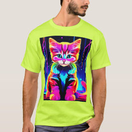 Levendig kattenkunstwerk t-shirt
