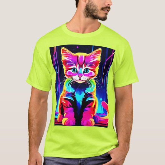 Levendig kattenkunstwerk t-shirt (Voorkant)