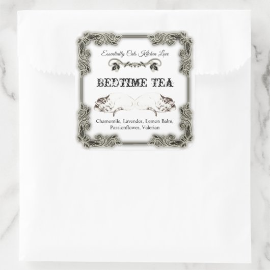 Levendig  kattenlabel vierkante sticker (Tas)