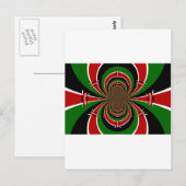 Levendig Kenia Visie: Gespiegelde Keniaanse Vlag K Briefkaart (Voorkant / Achterkant)