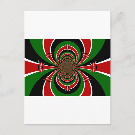 Levendig Kenia Visie: Gespiegelde Keniaanse Vlag K Briefkaart (Voorkant)