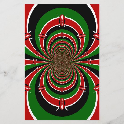 Levendig Kenia Visie: Gespiegelde Keniaanse Vlag K Briefpapier (Voorkant)