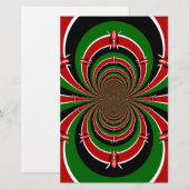 Levendig Kenia Visie: Gespiegelde Keniaanse Vlag K Briefpapier (Voorkant / Achterkant)