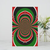 Levendig Kenia Visie: Gespiegelde Keniaanse Vlag K Briefpapier (Staand voorkant)