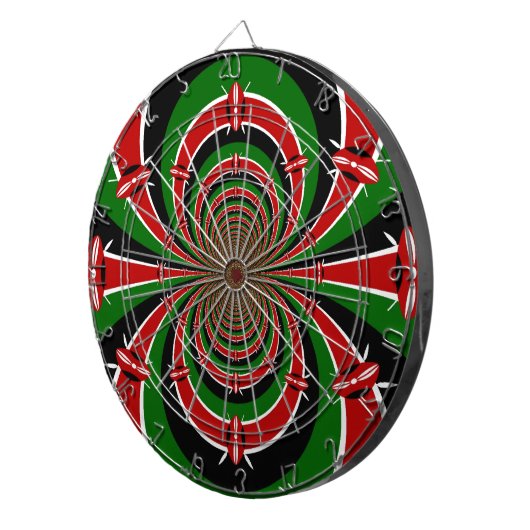 Levendig Kenia Visie: Gespiegelde Keniaanse Vlag K Dartbord (Voorkant Rechts)