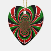 Levendig Kenia Visie: Gespiegelde Keniaanse Vlag K Keramisch Ornament (Links)