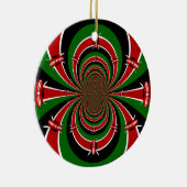 Levendig Kenia Visie: Gespiegelde Keniaanse Vlag K Keramisch Ornament (Rechts)