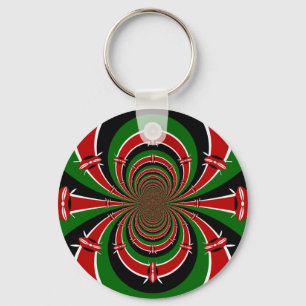 Levendig Kenia Visie: Gespiegelde Keniaanse Vlag K Sleutelhanger