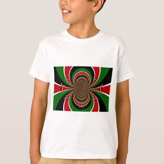 Levendig Kenia Visie: Gespiegelde Keniaanse Vlag K T-shirt (Voorkant)