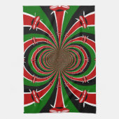 Levendig Kenia Visie: Gespiegelde Keniaanse Vlag K Theedoek (Verticaal)