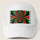 Levendig Kenia Visie: Gespiegelde Keniaanse Vlag K Trucker Pet (Voorkant)