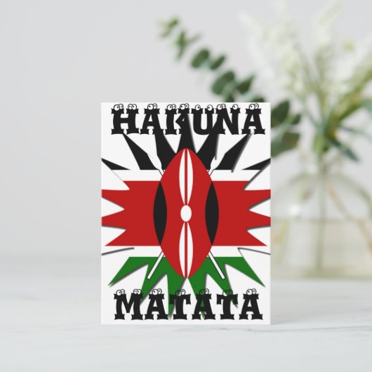 Levendig Keniaans vlagpatroon: een 18-sterren kuns Briefkaart (Staand voorkant)