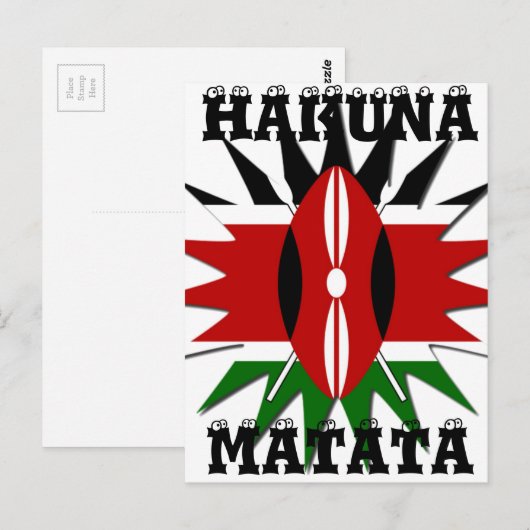Levendig Keniaans vlagpatroon: een 18-sterren kuns Briefkaart (Voorkant / Achterkant)