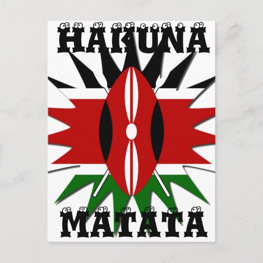 Levendig Keniaans vlagpatroon: een 18-sterren kuns Briefkaart (Voorkant)