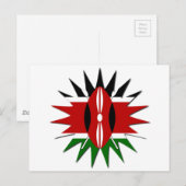 Levendig Keniaans vlagpatroon: een 18-sterren kuns Briefkaart (Voorkant / Achterkant)
