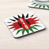 Levendig Keniaans vlagpatroon: een 18-sterren kuns Onderzetter (Linkerzijde)