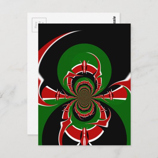 Levendig Keniaans vlagpatroon: een krachtige kunst Briefkaart (Voorkant / Achterkant)