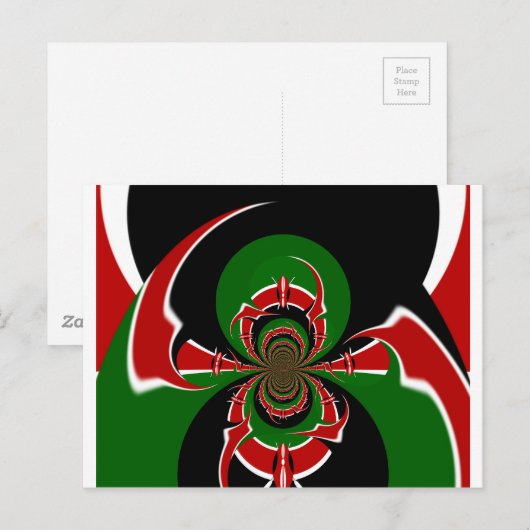 Levendig Keniaans vlagpatroon: een krachtige kunst Briefkaart (Voorkant / Achterkant)
