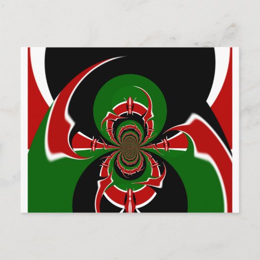 Levendig Keniaans vlagpatroon: een krachtige kunst Briefkaart (Voorkant)