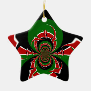 Levendig Keniaans vlagpatroon: een krachtige kunst Keramisch Ornament
