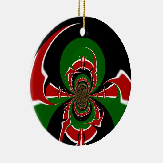 Levendig Keniaans vlagpatroon: een krachtige kunst Keramisch Ornament (Rechts)