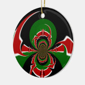 Levendig Keniaans vlagpatroon: een krachtige kunst Keramisch Ornament (Links)