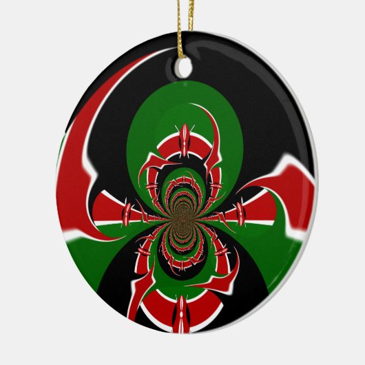 Levendig Keniaans vlagpatroon: een krachtige kunst Keramisch Ornament (Links)