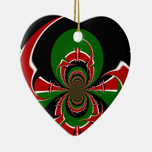 Levendig Keniaans vlagpatroon: een krachtige kunst Keramisch Ornament (Rechts)