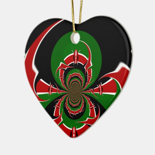 Levendig Keniaans vlagpatroon: een krachtige kunst Keramisch Ornament (Links)