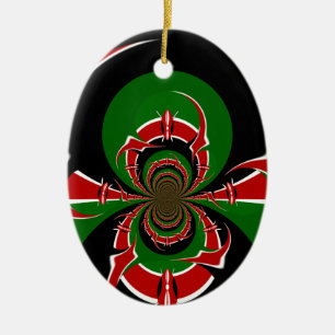 Levendig Keniaans vlagpatroon: een krachtige kunst Keramisch Ornament
