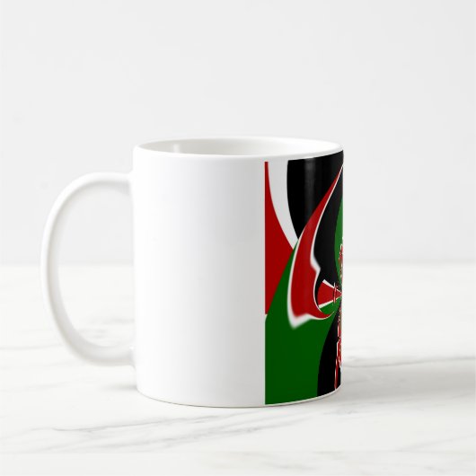 Levendig Keniaans vlagpatroon: een krachtige kunst Koffiemok (Links)