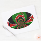 Levendig Keniaans vlagpatroon: een krachtige kunst Ovale Sticker (Envelop)