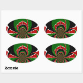 Levendig Keniaans vlagpatroon: een krachtige kunst Ovale Sticker (Vel)