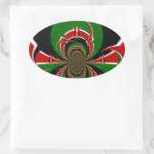 Levendig Keniaans vlagpatroon: een krachtige kunst Ovale Sticker (Tas)
