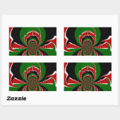 Levendig Keniaans vlagpatroon: een krachtige kunst Rechthoekige Sticker (Vel)