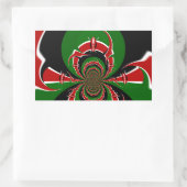 Levendig Keniaans vlagpatroon: een krachtige kunst Rechthoekige Sticker (Tas)