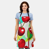 levendig kersenpatroon schort (Gedragen)