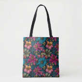 Levendig Kerst Botanic Fantasy Patroon Tote Bag (Voorkant)