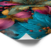 Levendig kerst botanisch fantasiepatroon perfect poster (Hoek)