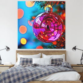 Levendig Kerst Ornament Schitterend Ontwerp Canvas Afdruk