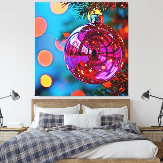 Levendig Kerst Ornament Schitterend Ontwerp Canvas Afdruk (Insitu (Slaapkamer))