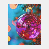 Levendig Kerst Ornament Schitterend Ontwerp Fleece Deken (Voorkant)
