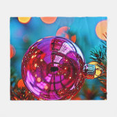 Levendig Kerst Ornament Schitterend Ontwerp Fleece Deken (Voorkant (Horizontaal))