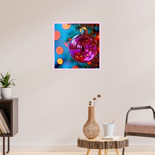 Levendig Kerst Ornament Schitterend Ontwerp Poster (Woonkamer 3)