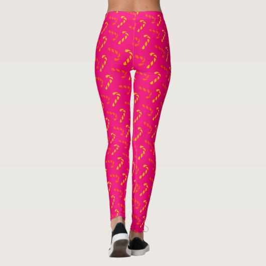 Levendig kerst snoep rieten patroon leggings (Achterkant)