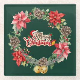 Levendig Kerstbloemen Onderzetter