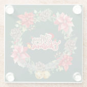 Levendig Kerstbloemen Onderzetter (Achterkant)