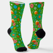 Levendig kerstfeestpatroon sokken (Gebogen)